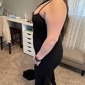 Black dress with slit